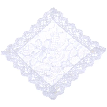 

White Knitting Table Placemat Coffee Table Mat 1:12 Scale Miniatures Furniture Decoration for Dollhouse Life Scene Model Toy