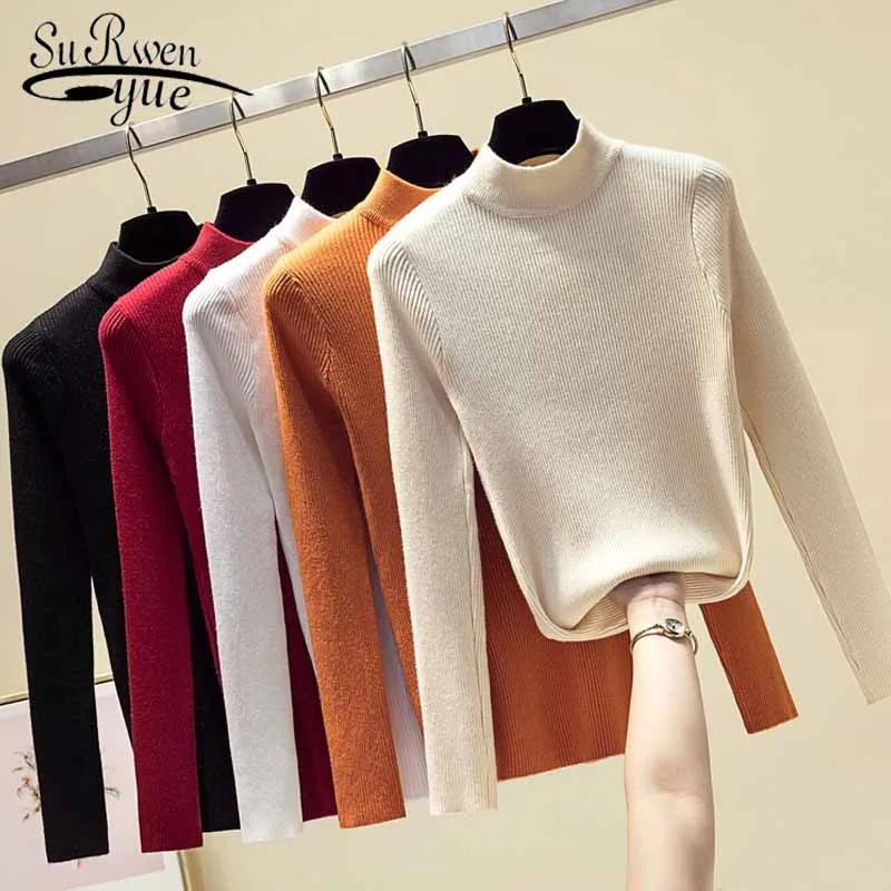 Sweaters fashion 2019 women long sleeve Women white Sweater and Pullovers Knitted Elasticity Turtleneck Sweater Solid 5235 50 Sweaters fashion 2019 women long sleeve Women white Sweater and Pullovers Knitted Elasticity Turtleneck Sweater Solid 5235 50