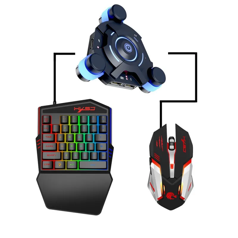  Bluetooth 5.0 Gaming Keyboard Mouse Converter Combo For Smartphone PC PUBG Mobile Game Accessories