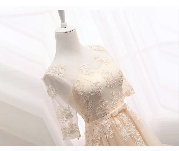 Новые дешевые подростковые кружевные светло-серые Элегантные платья невесты, Сетчатое свадебное платье для девочек, платье для выпускного вечера