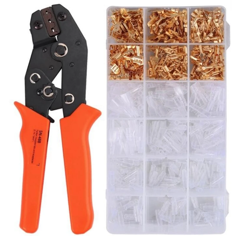 Big deal Sn48B Cold Press Clamp Terminal Tool 601 Pcs Connection Nose Set Female Male Spade Crimp Termin | Инструменты