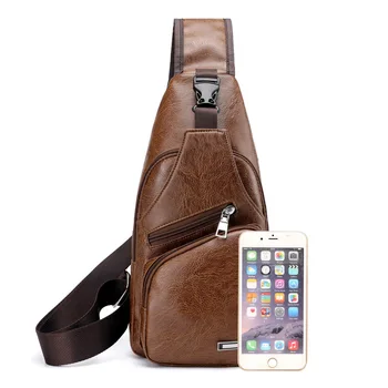 

New Style Shoulder Bag Men Casual Bag for Charging Sports USB Chest Pack Outdoor Business Over-the-shoulder Bag