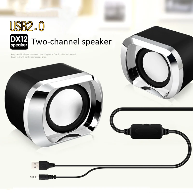 USB 2,0 мини-динамик DX12 компьютерный динамик s проводной стерео мини 3,5 мм AUX динамик для настольного компьютера ноутбука Note-Book PC MP3 MP4 3,5 мм AUX