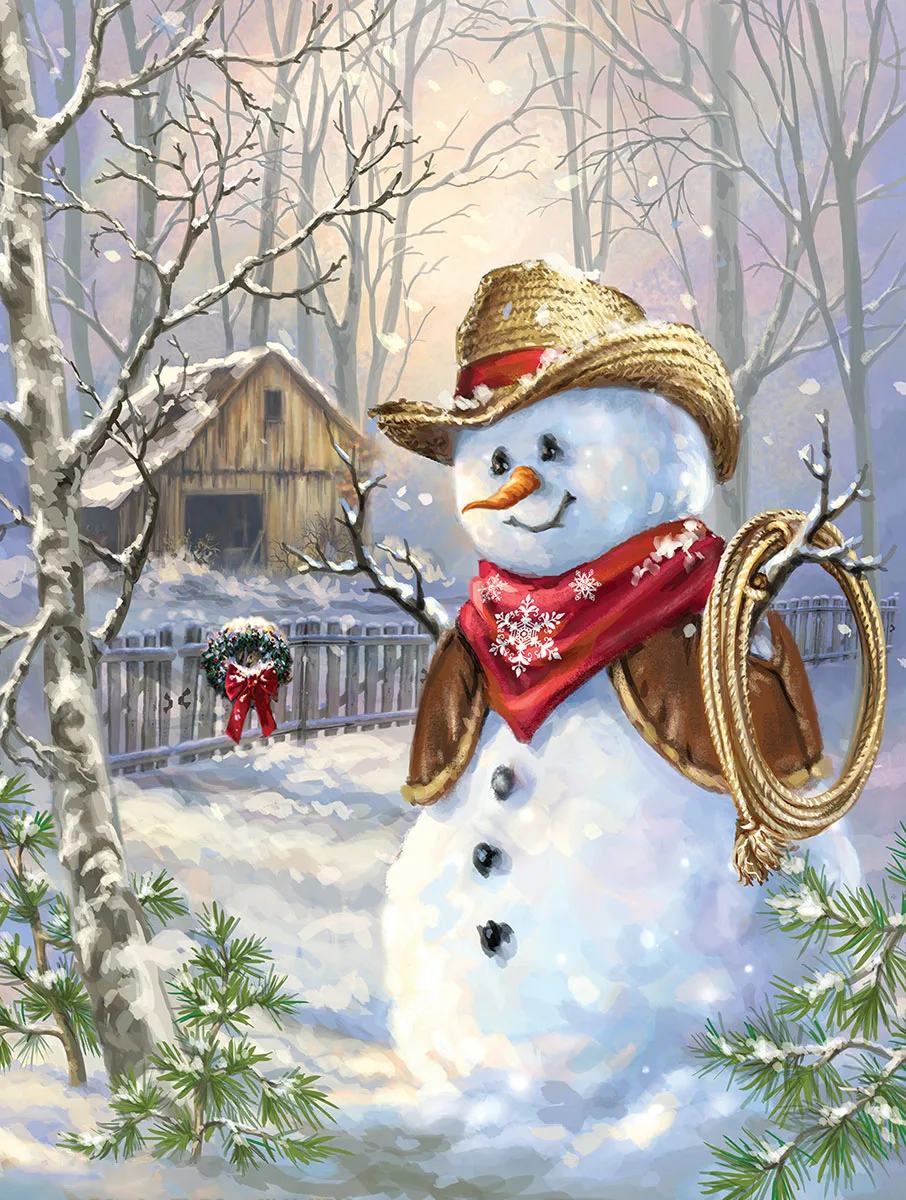 New Diamond Mosaic Cross Stitch Kits &quotChristmas Snowman Cowboy&quot Embroidery Gift Full Painting Room Decoration | Дом и сад