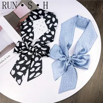 

Satin Texture Silk Scarf Style Chic Small Scarf Korean Version Bags Ribbon Strip Ins Small Scarf Women's Scarves Winter Scarf