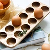 Japanese style Wooden Double Row Egg Storage Box Home Organizer Rack Eggs Holder Kitchen Decor Accessories ► Photo 3/6