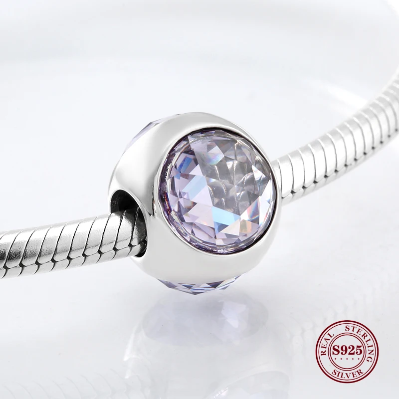 

Fashion Trend 925 Sterling Silver Sparkling Colourful Cz Beads Fit Original Pandora Charm Bracelet Jewelry DIY Making