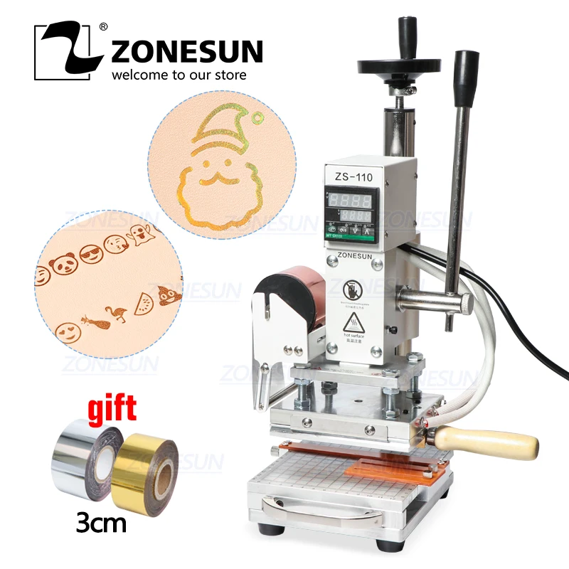 ZONESUN ZS110 slideable workbench цифровой горячего тиснения кожа тиснения bronzing инструмент для дерева из дерева, ПВХ бумаги DIY