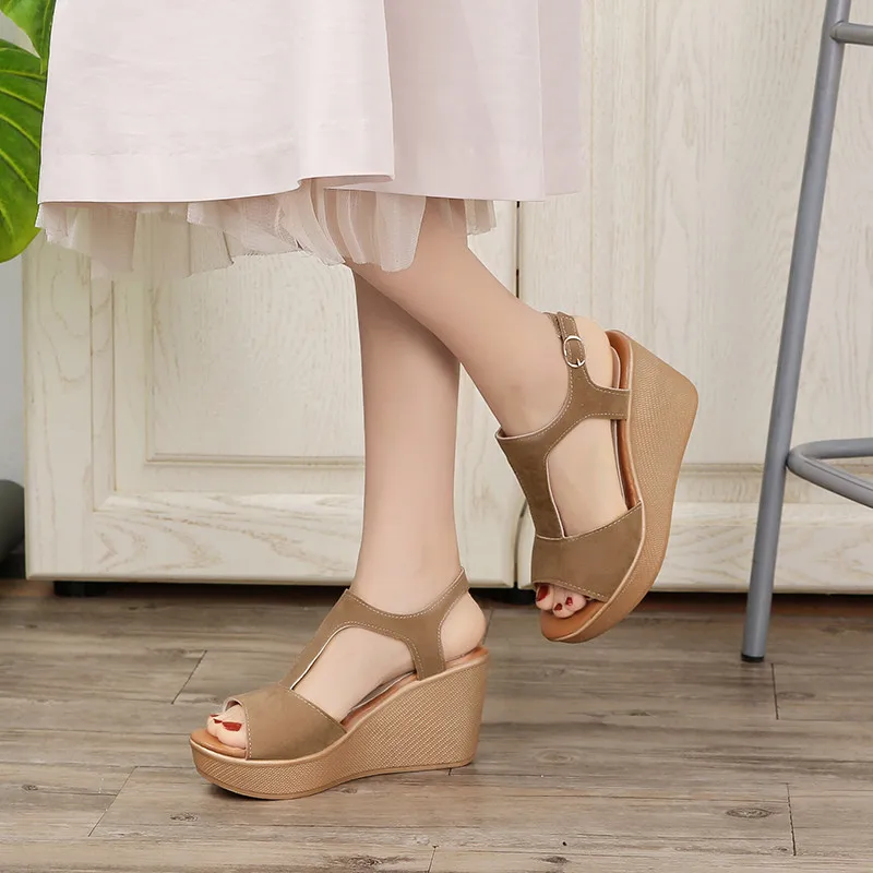 

high quality Women Platform Sandals Wedges Summer Shoes For Woman Casual Open Toe Sandles Women Shoes Buckle Sandalias Mujer