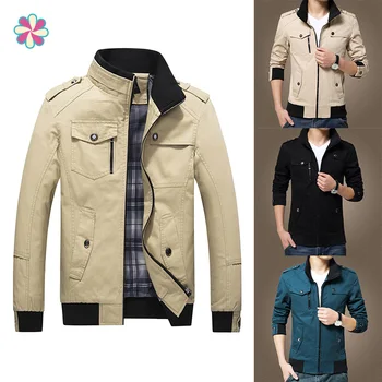 

Men's Bomber Jacket Spring Autumn Military Pilot Coat Zipper Tactical Mens Jackets Motorcycle Cargo Air Force Flight Coats W118