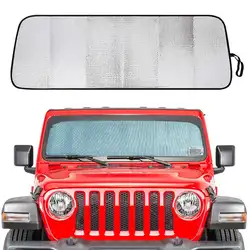 Защита от солнца на лобовое стекло, солнцезащитный экран, алюминиевая фольга солнцезащитный козырек коврик для 2018 2019 Jeep Wrangler JL JLU