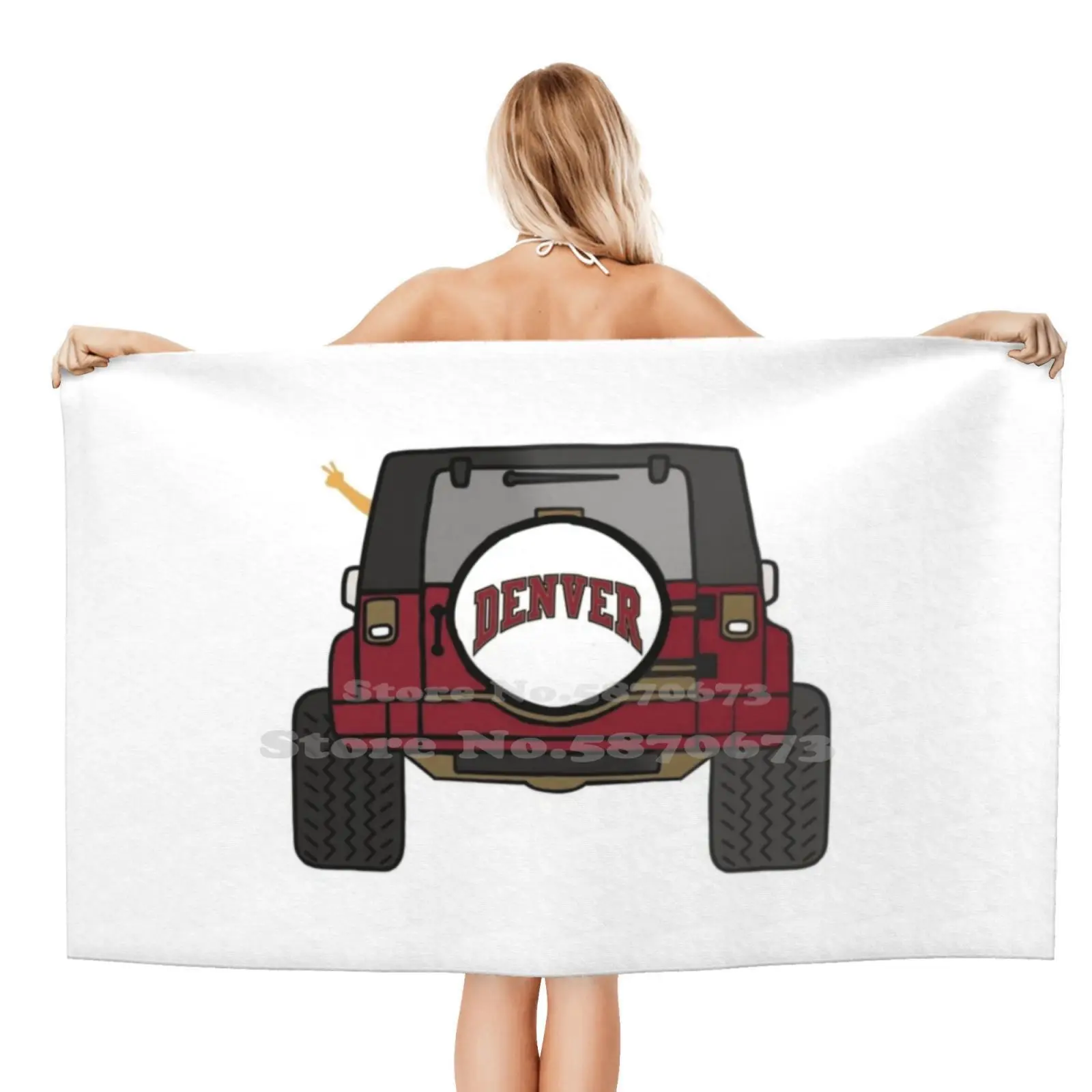 Denver Sticker Print Asciugamano Da Spiaggia Asciugamano Da Viaggio Denver Denver Du Pioneers Pios Pioneer