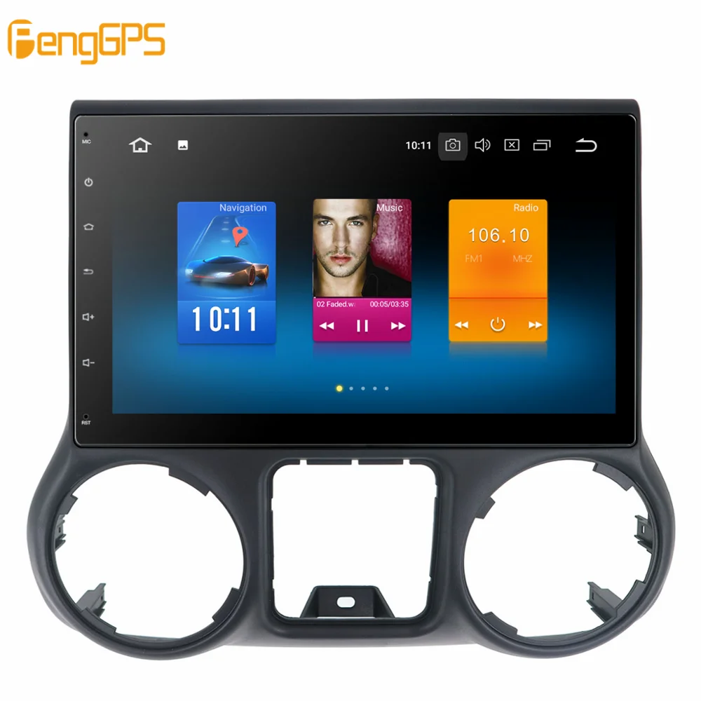 Android 9.0 Car Radio GPS Navigation Headunit For JEEP Wrangler 2011 2015 2016 -2017 no Car DVD Player Stereo Multimedia Audio