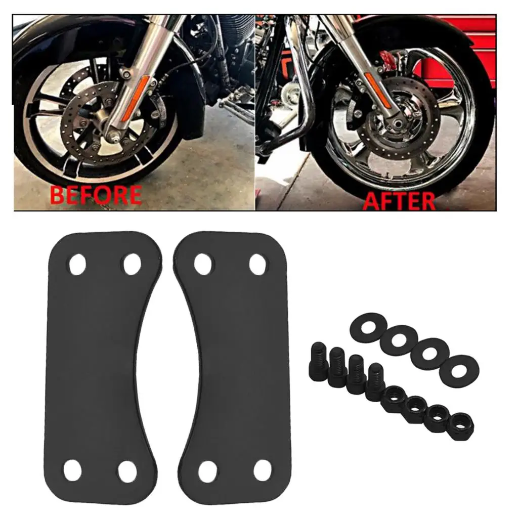 Front Wheel Fender Riser Lift Brackets Relocation Adapters Suits for Harley Touring 14-17