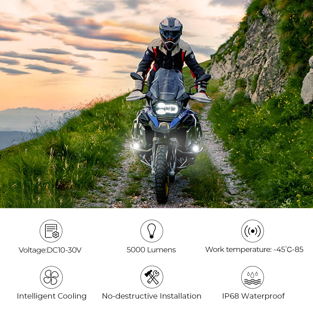 Motorcycle Auxiliary Lights 40W Spot Driving Fog Lamps For BMW R1200GS R1250GS For YAMAHA MT Honda Africa Twin 1000