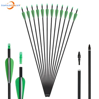 

toparchery New ID 6.2mm Mixed Carbon Arrows Spine 500-550 Archery Arrow for Hunting Shooting Outdoor Practice Arrows