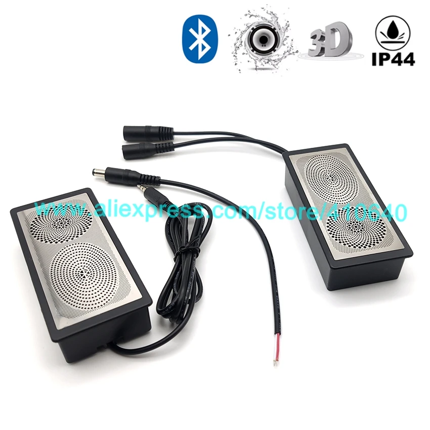 DC 12 to 24V Bluetooth-compatible Speaker IP44 Water Proof Perfect 3D Heavy Bass Sound Speaker Mini Size for Bathroom or others