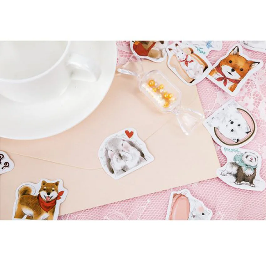 30packs New Pet Collection Cute Stationery Stickers Bullet Journal Stickers For Kids DIY Diary Scrapbooking Decor Supplies