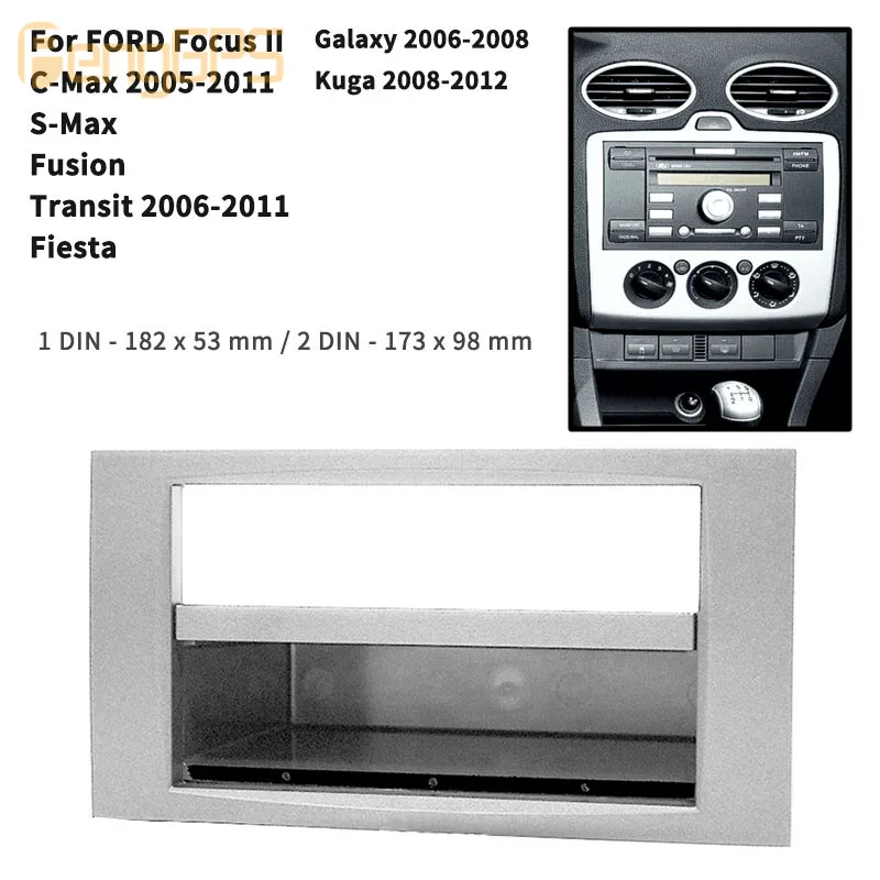 11-811 Din фасции Для FORD Focus радио, C-Max 2005-2011 CD DVD стерео панель приборная панель комплект для крепления объемной рамы пластина фасции