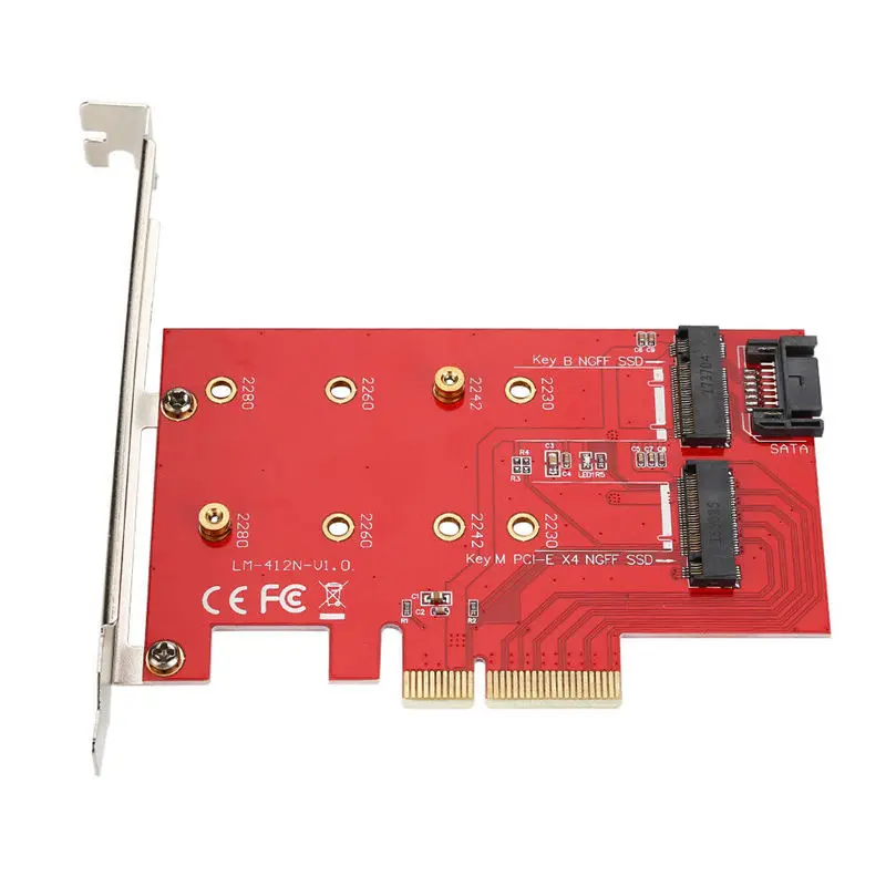 Pci-E X4 к M.2 Ngff M/B Ключ Ssd Sata адаптер конвертер карты для настольного ПК