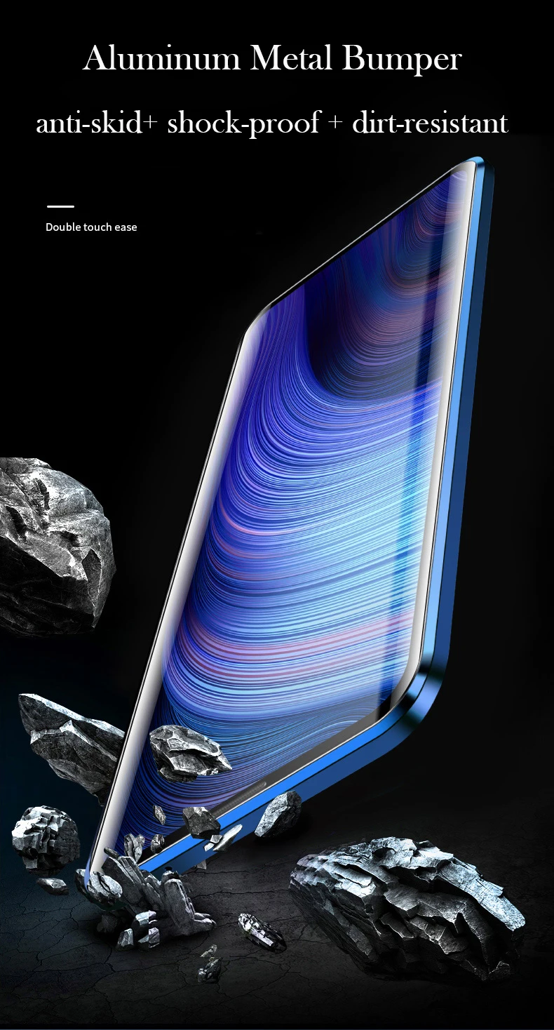 360 Полный Магнитный чехол для zte Nubia Z10, двусторонний чехол из закаленного стекла, металлический алюминиевый бампер для Nubia Z20 NX627J, чехол