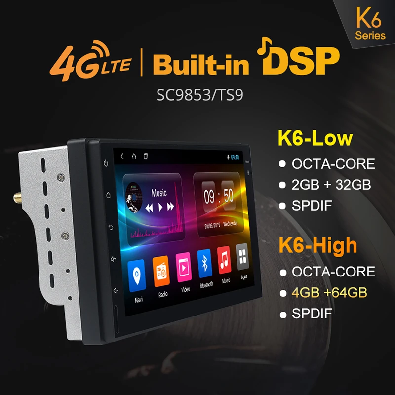 Ownice K3 K5 K6 Восьмиядерный Android10.0 2 din Универсальный Автомобильный DVD 4G SIM LTE DSP сеть DAB +