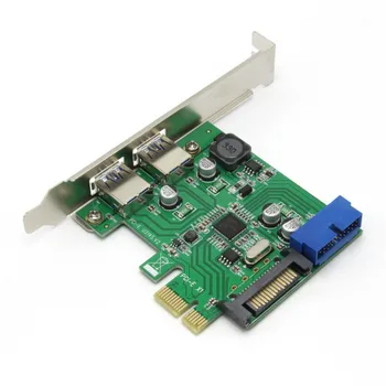 

2 Ports USB3.0 PCIe Expansion Card Desktop Front 19/20PIN Interface for Windows XP/7/8/8.1/10