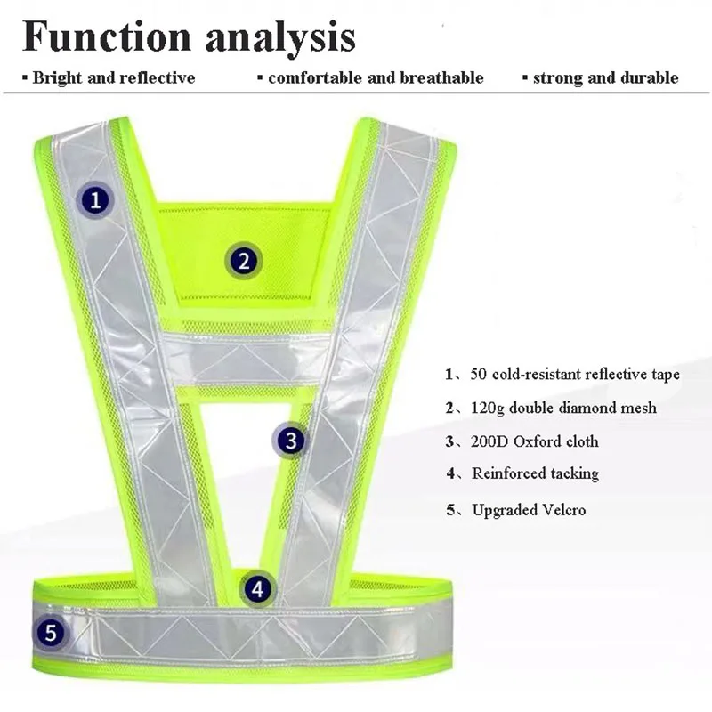 High Visibility Industrial Safety Vest Reflective Hi Vis Vest With Reflective Stripes Riding And Running At Night Is Safer