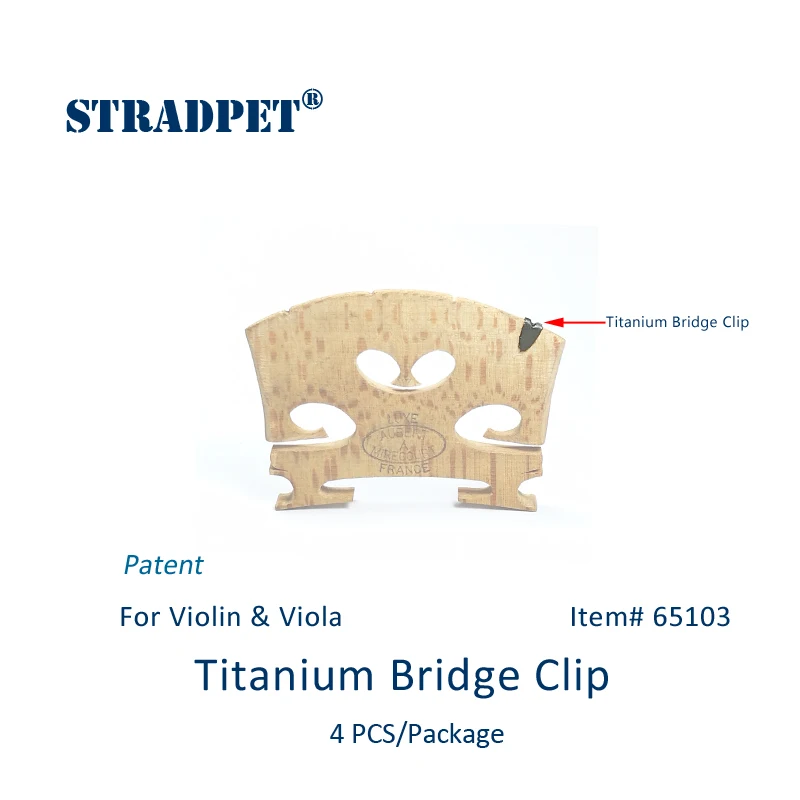 Патент, STRADPET титановый мост зажим для скрипки и альта, 4 шт. в 1 посылка, зажимы только без моста