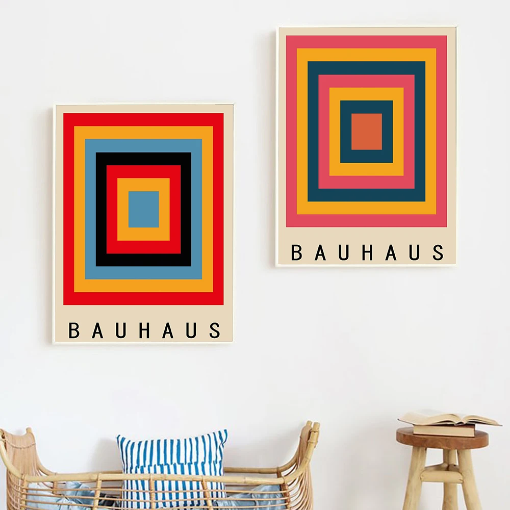 

Posters and Prints Bauhaus Abstract Geometric Weimer Exhibition Poster Wall Art Picture Canvas Painting for Room Home Decor