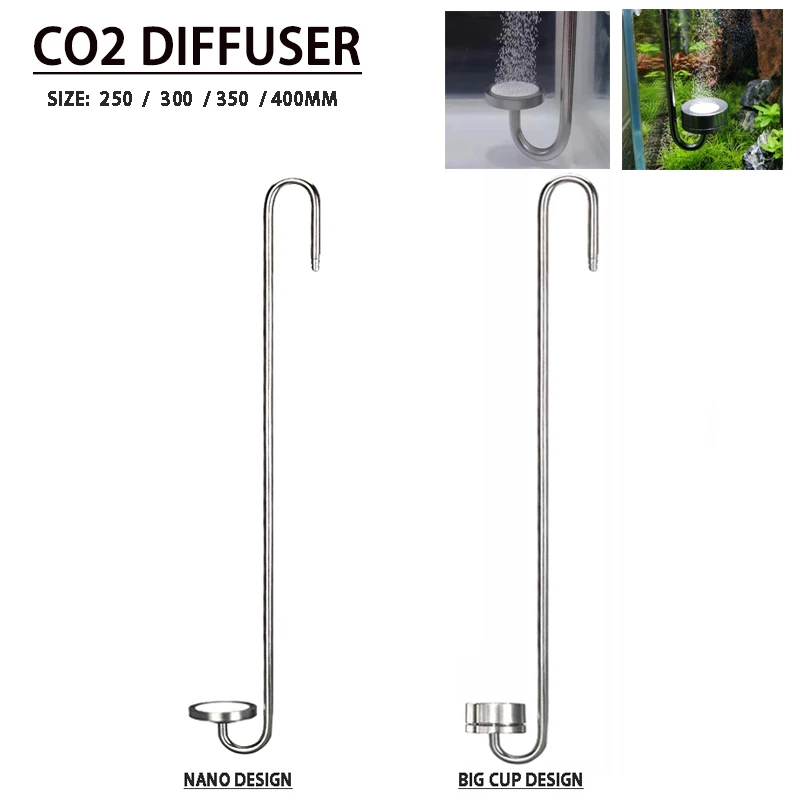 Aquarium CO2 Diffuser ZRDR Aquarium CO2 Diffuser Stainless Steel Material Atomizer Ceramic Disc Refiner for Aquatic Plant Growth Accessories