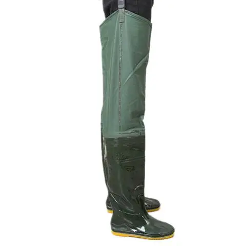 Модные непромокаемые сапоги выше колена; женская обувь для трансплантации; водонепроницаемые резиновые сапоги; Мужская обувь для рыбалки; подошва из термопластичной резины - Цвет: Green 80cm high
