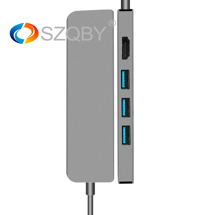 

5 in 1 USB3.1 Type C Adapter for Type C to 3 USB 3.0, HDMI and Fast Charging Power Dock for MacBook Pro Type C USB Hub/Splitter