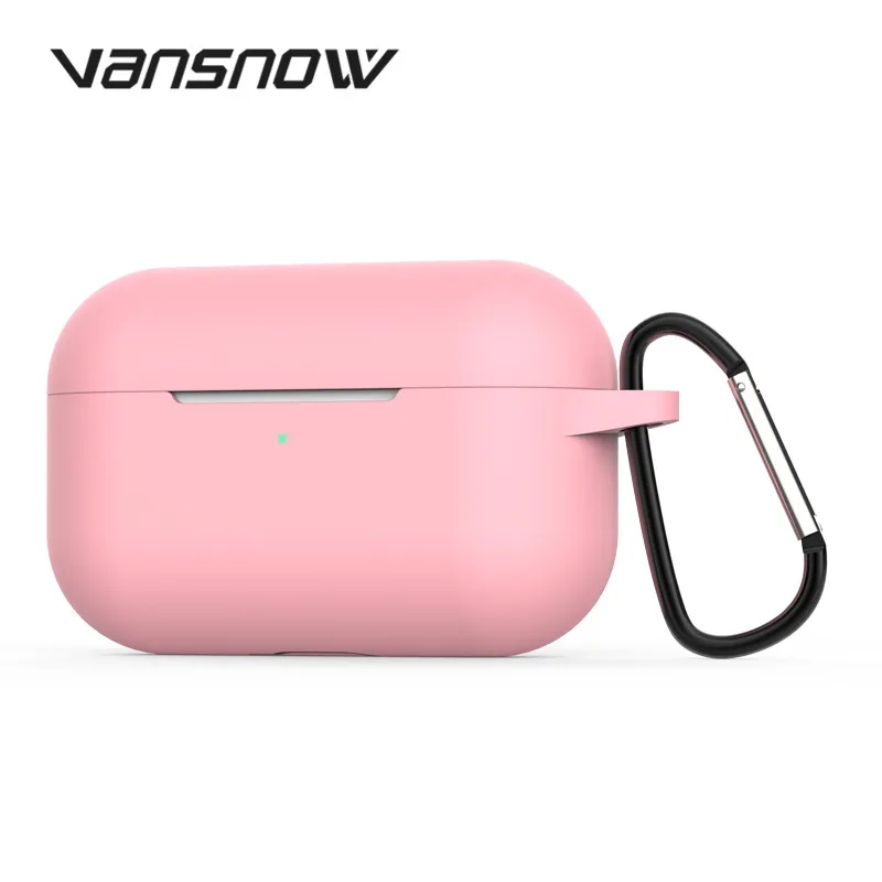 Прочный силиконовый чехол, цветной защитный чехол для Airpods Pro, чехол TWS, Bluetooth наушники для Airpods Pro, кожаный чехол - Цвет: Розовый