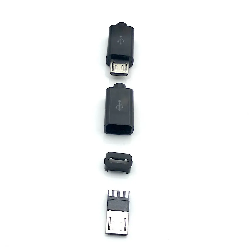 50 шт./лот Micro USB 4Pin 5in штекер Черный/Белый Сварочные данные OTG линейный интерфейс DIY кабель для передачи данных Аксессуары - Цвет: 50sets