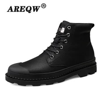 

High Quality Genuine Leather Men Boots Winter Waterproof Ankle Boots Riding Boots Outdoor Working Snow Boots Men Shoes