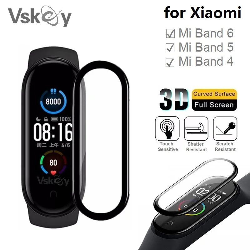 100PCS 3D Soft Smart Wristband Screen Protector for Xiaomi Mi Band 6 MiBand 5 4 Full Cover Protective Film (No Tempered Glass) |
