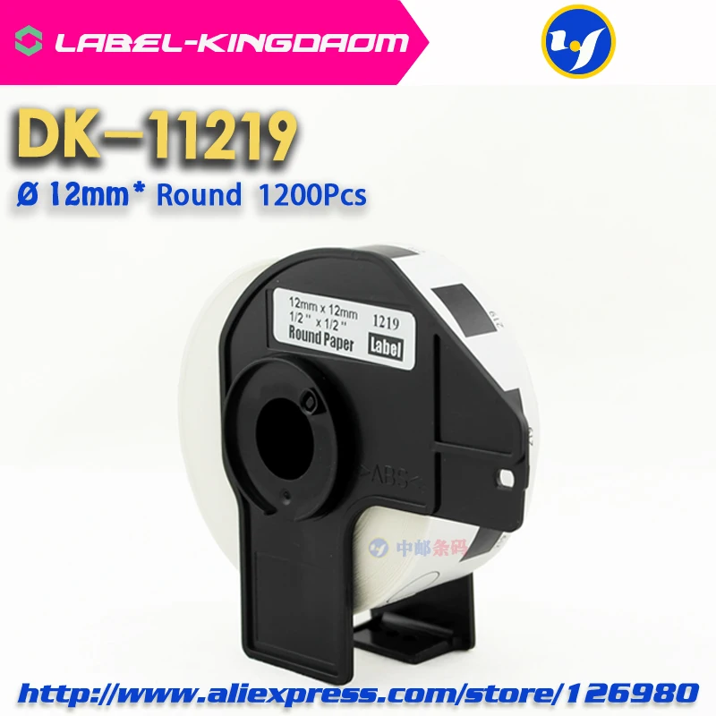 2 рулона для заправки Совместимый DK 11219 диаметр этикетки 12 мм круглый 1000 шт