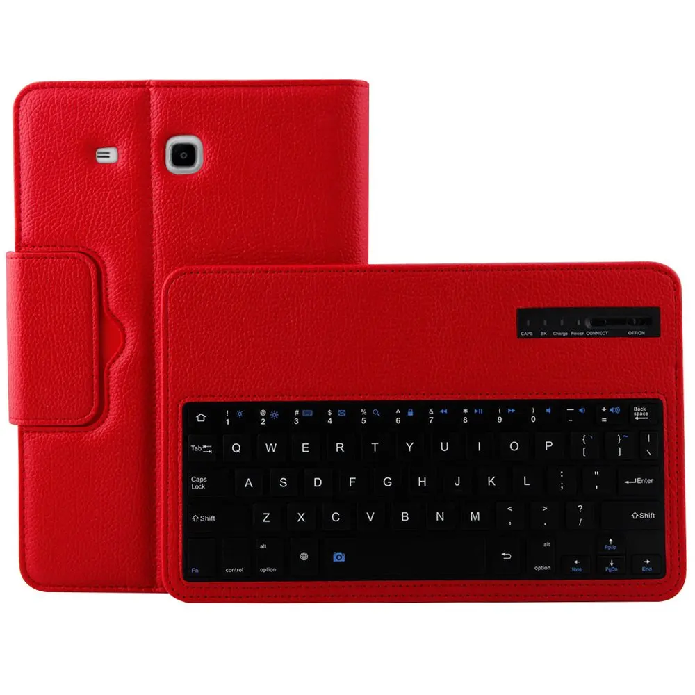 Red Магнитный чехол для samsung Galaxy Tab E 9,6 T560 с клавиатурой Bluetooth PU съемный чехол для samsung Tab E 9,6 T560 чехол - Цвет: Red