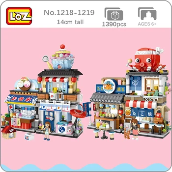 

LOZ Architecture City Street Octopuss Food Restaurant Ice Cream Cold Drink Shop Store Mini Blocks Bricks Building Toy no Box