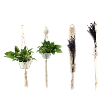 

4 Pcs Bohemian Plant Hanger Balcony Simple Handmade Cotton Rope Wall Hangings(MS7223+MS7219+MS7217+MS7224)