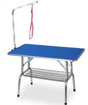 

Cheap Foldable Stainless Steel Pet Grooming Table for Small Pet Portable Operating Table Rubber Surface Bath Desk Blue Pink