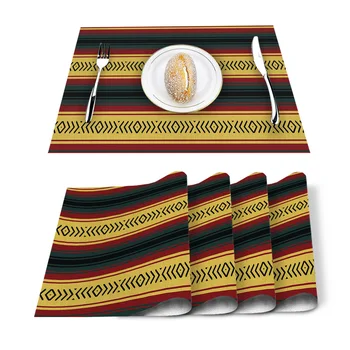 

Mexican Ethnic Geometric Stripes Placemat for Dining Table Non-slip and Heat-insulating Table Mat Table Decoration