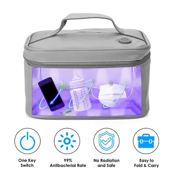 

UV Disinfection Bag for Baby Bottle/ Underwear/ Beauty Tools/ Mask/Toothbrush USB Rechargeable LED UV Sterilizing Bag Portable