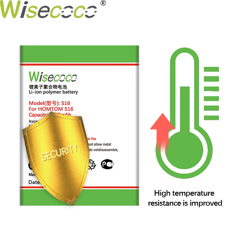 WISECOCO 4150mAh S16 батарея для HOMTOM Мобильный телефон в наличии Высокое качество + номер