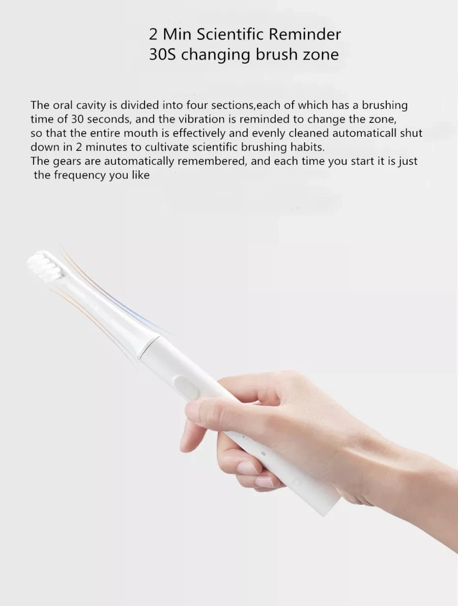 Новая умная электрическая зубная щетка Xiao mi jia T100 mi, 46 г, 2 скорости, Xiao mi, зубная щетка, отбеливающая, уход за полостью рта, зона Re mi nder