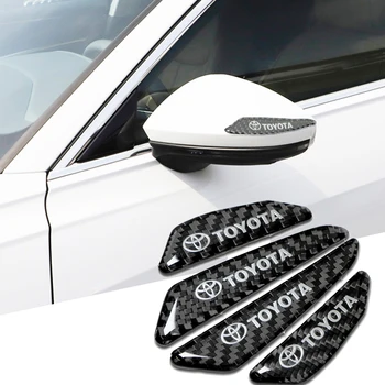 

4pcs Carbon fiber car door protection strip Car Badge For Toyotas Corolla Yaris Rav4 Avensis Auris Camry C-hr 86 car Accessories