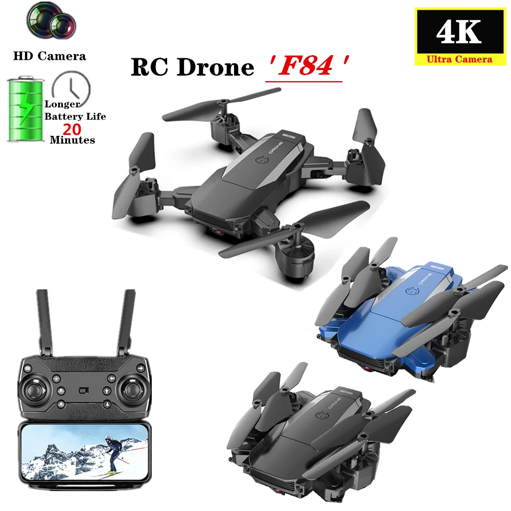 F84 20 минут полета RC Drone 4K WIFI FPV камера селфи Quadcopter складной мини-Дрон Вертолет