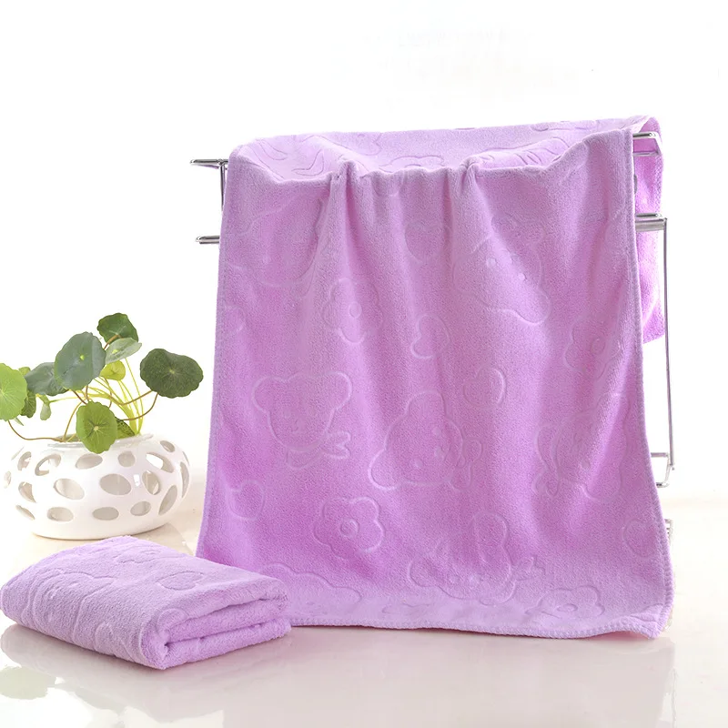 Purple 35X75 см микрофибра быстросохнущее полотенце медведь банные полотенца с героем мультфильма хлопок мягкое сухое полотенце s кухня чистый абсорбент сплошной цвет полотенце s - Цвет: Purple