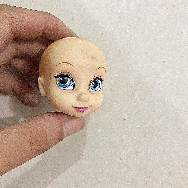 1 шт. оригинальные головы принцессы самодельные аксессуары для кукол Кукла лысый материал мультфильм принцесса каваи Эльза Анна фигурка модель игрушки - Цвет: 1